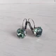 Сережки Hand Made с покрытием черненым серебром с зелеными кристаллами Swarovski - изображение 1