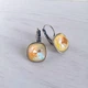 Сережки Hand Made с покрытием "античное серебро" с желтыми кристаллами Swarovski - изображение 1