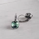 Сережки Hand Made с покрытием черненым серебром с зелеными кристаллами Swarovski - изображение 3