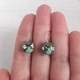 Сережки Hand Made с покрытием черненым серебром с зелеными кристаллами Swarovski - изображение 4