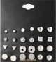 Бижутерные серьги 2049 набор 12 пар серебристые гвоздики Fashion Jewelry silver - изображение 2