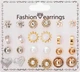 Бижутерные серьги 2058 набор 12 пар золотые гвоздики Fashion earrings gold - изображение 2