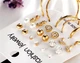 Бижутерные серьги 2045 набор 12 пар микс золотые гвоздики Fashion Jewelry gold - изображение 6