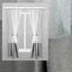 Шторы для кухни из льна Adagio Windows Decor Светло серые с магнитными подхватами,однотонные кухонные тюлевые занавески 140х170см (2шт) - изображение 1