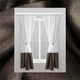 Шторы для кухни из льна Adagio Windows Decor Коричневые с магнитными подхватами,однотонные кухонные тюлевые занавески 140х170см (2шт) - изображение 1