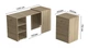 Стол-тумба трансформер Смарт 1/2 Ferrum-decor 750x1450x600 ДСП Дуб Сонома 16 мм (SMART011) - изображение 3