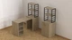 Стол-тумба трансформер Смарт 4/2 с этажеркой Ferrum-decor 1430x1450x600 Черный металл ДСП Дуб Сонома 16 мм (SMART410) - изображение 1
