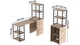 Стіл-тумба трансформер Смарт 3/2 з етажеркою Ferrum-decor 1430x1450x600 Чорний метал ДСП Дуб Шервуд 16 мм (SMART308) - зображення 1