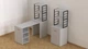 Стол-тумба трансформер Смарт 4/2 с этажеркой Ferrum-decor 1430x1450x600 Черный металл ДСП Белый 16 мм (SMART407) - изображение 1