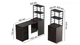 Стол-тумба трансформер Смарт 4/2 с этажеркой Ferrum-decor 1430x1450x600 Черный металл ДСП Венге Магия 16 мм (SMART409) - изображение 3