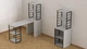 Стіл-тумба трансформер Смарт 3/1 з етажеркою Ferrum-decor 1430x1450x500 Чорний метал ДСП Білий 16 мм (SMART300) - зображення 1