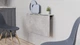 Обеденный стол-трансформер Ника настенный Ferrum-decor 420x900x500 Черный металл ДСП Бетон 16 мм (NIKA007) - изображение 1