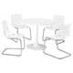 Стіл+4 стільці IKEA DOCKSTA / TOBIAS, білий білий, хром, 103 см, 494.834.31 - зображення 1