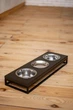 Три миски на подставке для кошек и собак Harley&Cho Lunch Bar Brown Wood+Black S (54x18cm/7cm/0.45 л) - изображение 3