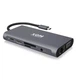 Док-станция XON SmartHub 10 в 1 (Ethernet, VGA, HDMI, 3.5 Audio, SD/TF, Type-C, 3xUSB3.0) Серый (UHCHP104300G 5252) - изображение 1