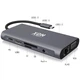 Док-станция XON SmartHub 10 в 1 (Ethernet, VGA, HDMI, 3.5 Audio, SD/TF, Type-C, 3xUSB3.0) Серый (UHCHP104300G 5252) - изображение 3