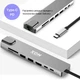 USB-хаб XON SmartHub 8 в 1 (Ethernet, HDMI, SD/TF, 2хType-C, 2xUSB3.0) Серый (UHCHP084300G 5221) - изображение 3