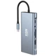 Док-станция XON SmartHub 11 в 1 (Ethernet, VGA, HDMI, 3.5 Audio, SD/TF, Type-C, 2xUSB3.0, 2xUSB2.0) Серый (UHCHP113322G 5269) - изображение 2