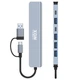 Док-станция XON SmartHub 7 в 1 (2xType-C, USB3.0, 4xUSB2.0) Серый (UHUHP071342G 5184) - изображение 8