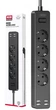 Мережевий розгалужувач XO WL10 (AC 4xSocket 10A + 4xUSB 2.4A) 1.8m Black (34922) - зображення 1
