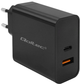 Мережевий зарядний пристрій Qoltec Super Quick PD Charger USB-C USB-A 65W 5-20V 1.5-3.25A Black - зображення 1