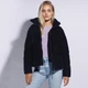Жіноча стьобана велюрова куртка чорно-червоний 95_9D_404_N_XL, XL - изображение 1