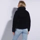 Жіноча стьобана велюрова куртка чорно-червоний 95_9D_404_N_XL, XL - изображение 4