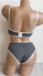 Комплект нижнего белья в рубчик бюстгальтер топ и трусики New Style One Size S/М темно-серый (2-225) - изображение 3