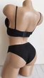 Комплект нижнего белья в рубчик бюстгальтер топ и трусики New Style One Size S/М черный (2-225) - изображение 3