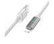 Зарядний кабель швидкого заряджання USB/Lightning 12W hoco. U127 дисплей синхронізації акумулятора телефону concealed digital display Grey - зображення 3