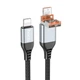 Зарядний кабель швидкого заряджання USB-A/USB-C to Lightning 27W hoco. U128 Transform 2 in 1 USB/Type-C to iPhone сердечник із чистої міді Black - зображення 2