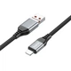 Зарядний кабель швидкого заряджання USB-A/USB-C to Lightning 27W hoco. U128 Transform 2 in 1 USB/Type-C to iPhone сердечник із чистої міді Black - зображення 3