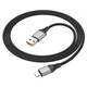 Зарядний кабель швидкого заряджання USB-A/USB-C to Lightning 27W hoco. U128 Transform 2 in 1 USB/Type-C to iPhone сердечник із чистої міді Black - зображення 6