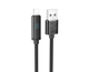 Зарядний кабель швидкого заряджання USB/Lightning 12W hoco. U127 дисплей синхронізації акумулятора телефону concealed digital display Black - зображення 6