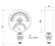 Термоманометр вертикальний радіальний SD Plus Ø80мм 1/2 1/2 120ºC 6 бар SD1726B - зображення 2