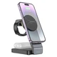 Зарядка беспроводная Qi 3в1 Hoco CQ3 3-in-1 Magnetic 15W Док-станция для iPhone + iWatch + Airpods Черный - изображение 1