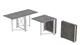 Стол-книжка трансформер Орион 2 Ferrum-decor 750x1520x730 Белый металл ДСП Бетон 16 мм (ORI214) - изображение 1