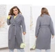 Двобортне пальто oversize ST-Style 32490 54-56 Сіре - зображення 6