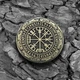 Монета латунная сувенирная "Рунический компас Вегвизир (Vegvisir)" c гравировкой Гралекс 15-006-007-03 - изображение 1