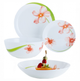 Столовый сервиз из опального стекла с цветочным рисунком Diwali Sweet Impression 19 предметов Luminarc (P7078) - изображение 1