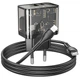 Сетевое зарядное устройство HOCO N34 Dazzling PD20W+QC3.0 + Type-C to Lightning (Transparent black) (182444) - изображение 5