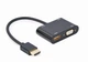 Адаптер Cablexpert HDMI - HDMI/VGA+Аудіо 3.5 мм, M/F, 0.15 м, чорний (A-HDMIM-HDMIFVGAF-01) коробка - изображение 1