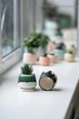 Керамический горшок для суккулентов Mini Plant маленького размера 6,3х6,4см Трапеция Арт Белый Изуруд - изображение 2