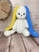 Вязаная игрушка Зайчик кролик плюшевий, ручная работа амигуруми патриотический - изображение 2