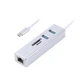 Адаптер з USB на Gigabit Ethernet Maxxter NECH-2P-SD-01, 2 Ports USB 3.0 + microSD/TF card reader 1000 Mbps, метал, сірий - зображення 1