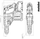 Аккумуляторный бесщеточный перфоратор Metabo KH 18 LTX BL 28 Q Set ISA 18 В + metaBOX 185 XL + устройство удаления пыли и сменный патрон Metabo-Quick (601715900) - изображение 6