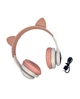 Наушники беспроводные Cat Ear VZV-23M Bluetooth с RGB подсветкой и кошачьими ушками Розовые - изображение 2