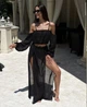 Пляжний жіночий костюм шифоновий One Size Чорний (fitzi2921) - зображення 4