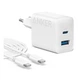 Зарядное устройство Anker PowerPort 312 - 20W USB-C USB-A + USB-C cable White (B2348G21) - изображение 1