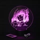 Акриловый светильник "Акико Ёсано", 3D LED ночник "Великий из Бродячих Псов" (16 цветов свечения) под заказ (НЧ0023) - изображение 2